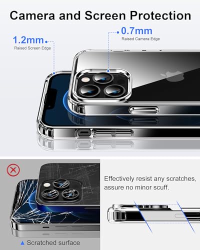 Image of HOOMIL Case for iPhone 12 Pro Max 6.7-Inch, Non-Yellowing, Drop Protection, Anti-Scratch Transparent Hard Back Phone Cover - Black