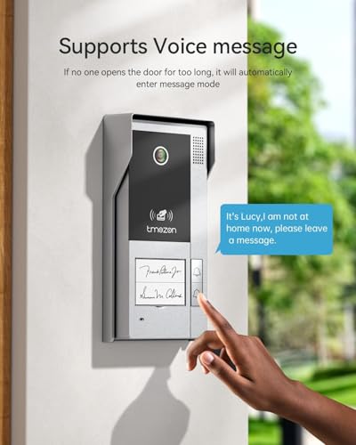 Image of TMEZON Wireless WiFi Video Doorbell Intercom System 2 Unit and Monitor Door Phone IP 4 Wire 7 Inch Entry 1080P Camera Night Vision,TUYA App Remote Unlock Door Release