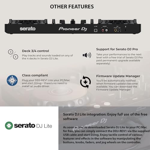 image for Pioneer DDJ-REV1 Scratch-Style 2-Channel DJ Controller for Serato DJ L