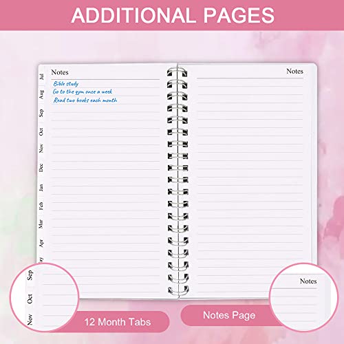 2023-2024 Pocket Planner, A6 Weekly Planner With Monthly Tabs, Runs From July 2023 To June 2024, Elastic Closure, Twin-Wire Binding, Easy To Organize Your Daily Life, 3.75 X 6.75 Inch, Rose #TOP5