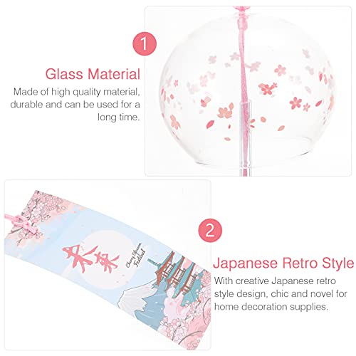 FAVOMOTO Sino de pele de vento de vidro estilo japonês sinos de vento janela de vidro bonito decoraç