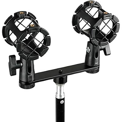 CAMVATE Double Microphone Mounts Bracket T-bar - 1958