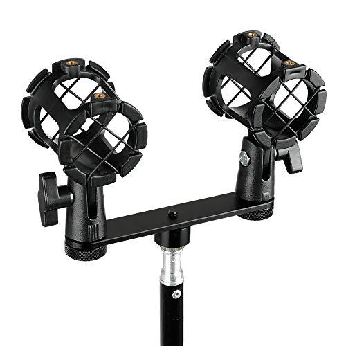 Support de microphone en T CAMVATE double pour fixer deux micros sans encombrement