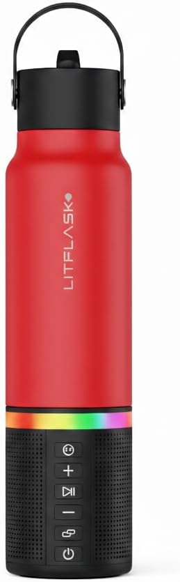 LitFlask Smart Water Bottle, Ultra Premium Bluetooth Speaker, Portable Charging, 20oz Stainless Steel. Oprah’s Favorite Things 2024