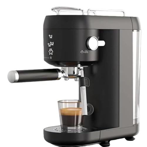 コーヒーマシン エスプレッソマシン 20Bar圧力 大容量 取り外し可能な水タンク 目に見える 半自動 家庭用 ミルク泡立て器 小型110Vグラインダー ワンボタン操作 ステンレススチール お手入れ簡単 家族への新年ギフト/新築祝い/誕生日ギフト (B)