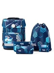 SCHOOL-MOOD Champion Maxx Pro Schulranzen-Set 6-teilig, höhenverstellbar, 22 L, ca. 1,1 kg – Motiv Jonas (Fussball), Grundschule 1.–4. Klasse, Modell 2026