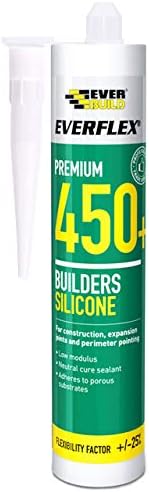 Everbuild Everflex 450 Premium+ Builders Silicone Sealant - Suitable for Wood and All Windows Frames - White - 300 ml