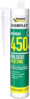 Everbuild Everflex 450 Premium+ Builders Silicone Sealant - Suitable for Wood and All Windows Frames - White - 300 ml