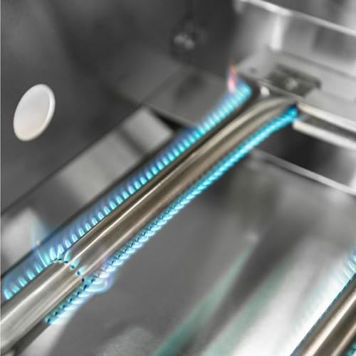 Premium Stainless Steel 304 Built-In Gas Grill for Outdoor Kitchen - BBQ Grill with Infrared Burner, Tempered Glass View, Inside Lights Lid & Robust Design - Perfect for Patio & Outdoor (3 Burners)