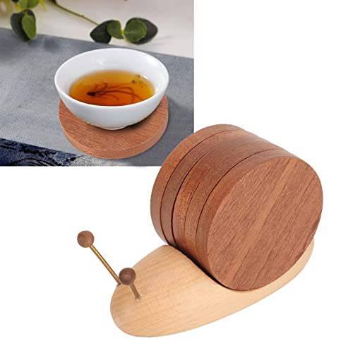 Dessous de verre en bois escargot magnétique empilable avec support pour table