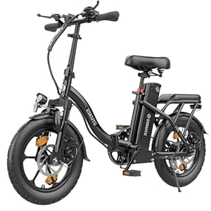 ESKUTE D100 E-Bike Klapprad 16 x 2,  Zoll, Elektrofahrrad für Herren & Damen, Fatbike mit Abnehmbarem 36V 13Ah Akku, Lange Reichweite bis 100 km, Faltbares Pedelec für Erwachsene, Schwarz