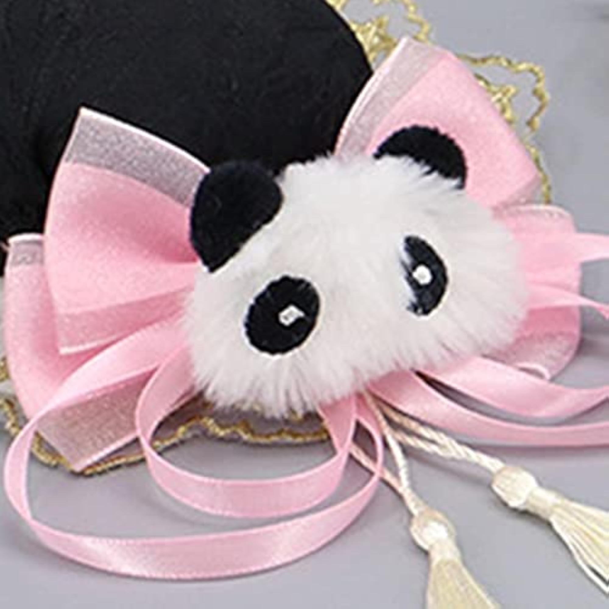 2x Chinese Style Hair Clips, Panda Barrette with Tassel