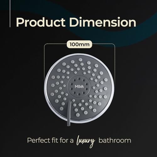 Image of Mila AquaPulse Multi-Function Overhead Shower Head | 5-Function Rain Massage Mist Bubble Mixed Spray| Chrome Finish Round Showerhead | Durable ABS Body, Easy Install | Bathroom Fitting