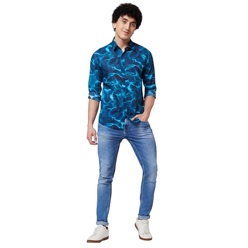 Image of Spykar Cotton Printed Half Sleeve Regular Fit Shirt for Men
