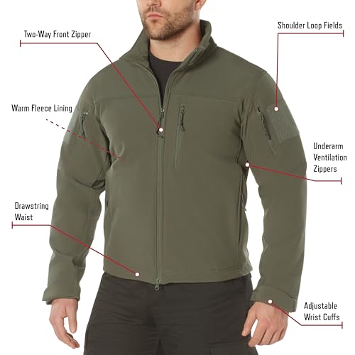 Veste tactique softshell imperméable 3 couches Rothco Stealth Ops avec doublure polaire