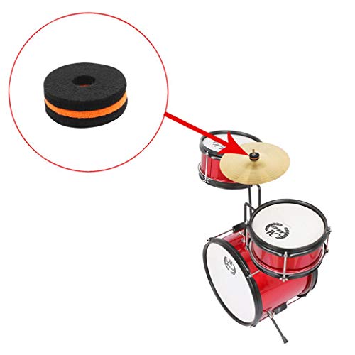 LoveinDIY 10 peças arruelas de feltro de espuma de prato 10 mm para kit de bateria de percussão