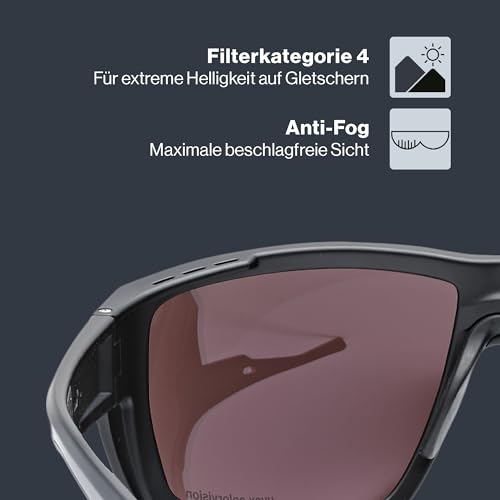 uvex mtn venture CV - Sportbrille für Damen und Herren - extrem starker Schutz vor Sonnenstrahlung - konstraststeigernd - black matt - one size