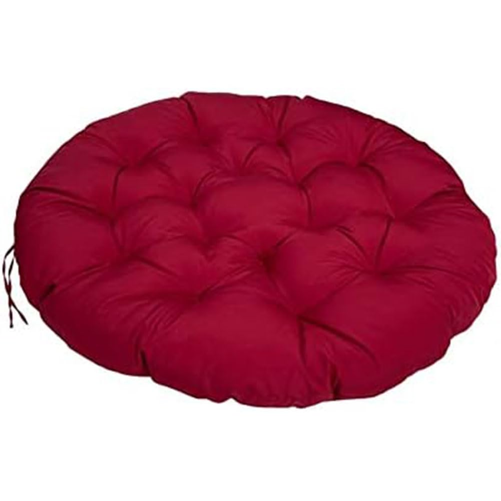 Coussin de chaise rond bordeaux 60x60 cm pour fauteuil suspendu de jardin