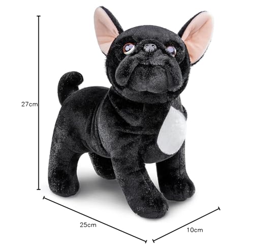lilizzhoumax Simulation Pug Dog Plush Toy 27cm/11.8”, Realistic Stuffed Animal Wild Pug Puppy Stuffed Animals - Image 2