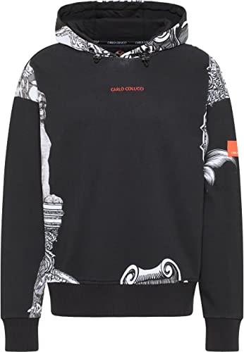 Carlo Colucci Oversize Kapuzensweatshirt, Dallapiazza, Schwarz, S