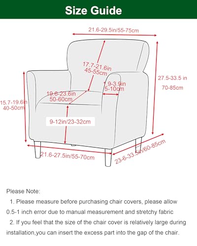 CRFATOP Stretch Mid Century Modern Armchair Slipcover 1-Piece Jacquard Accent Chair Covers with Arms Soft Chair Slipcovers for Living Room Furniture Protector Office Reception Reading Sofa,Beige