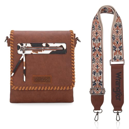 Wrangler Crossbody Bags for Women Satchel Purse Medium Shoulder Handbags with Detachable Guitar Straps WG72-93601BR - image 3