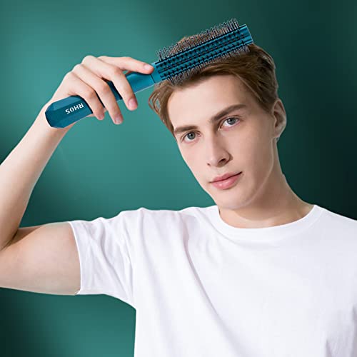 Rhos Round Brush For Blow Dryer-Roller Brush For Blow Drying/Curling/Straighten-Round Styling Brush For Bangs/Thin/Short/Curly Hair-Nylon Bristles Round Hair Brush For Women And Men-Static Free Round Brush 1.5 Inch(Green) #TOP3