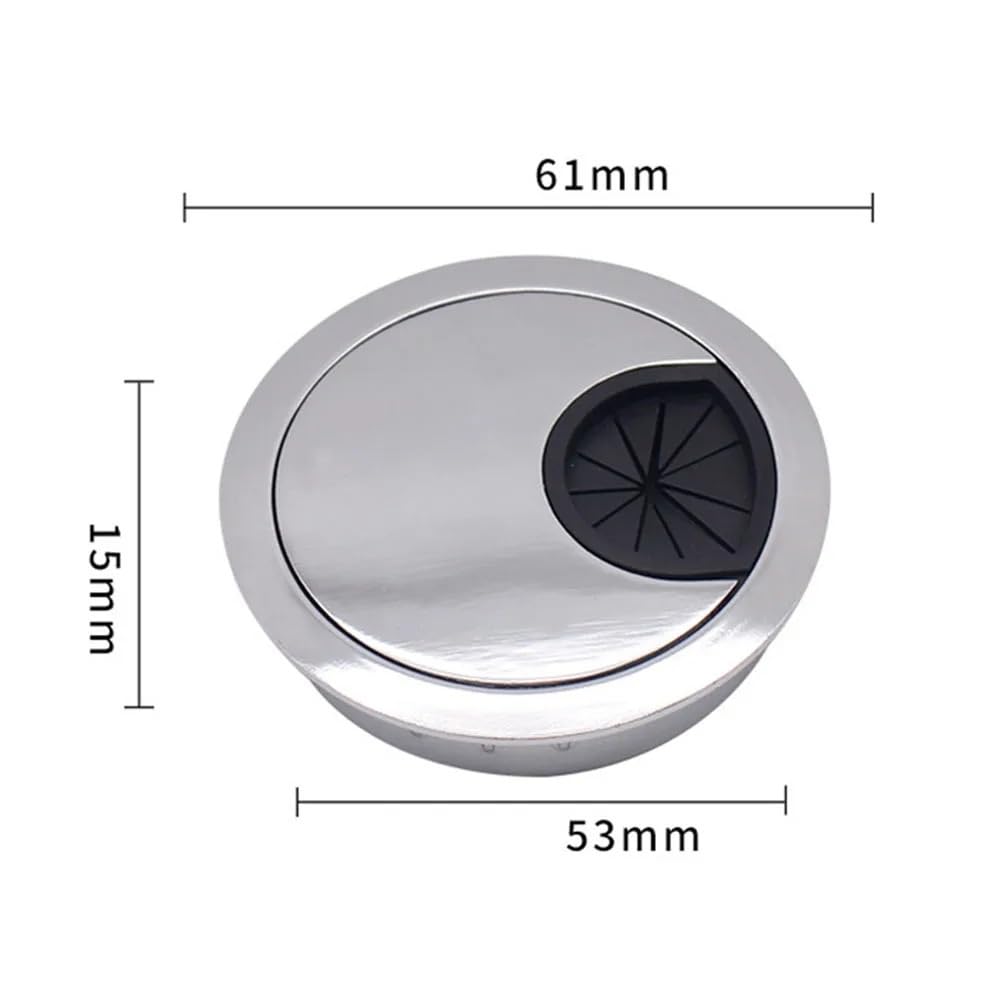 Kabelverschraubungen, 10 STÜCKE Computer Schreibtisch Kabel Loch Abdeckung 50mm 60mm 80mm Metall Tülle Tisch Ordentlich Draht Abdeckung Home Hardware Teile(Wire Drawing Color,50MM)