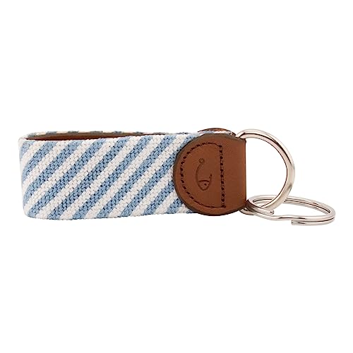 Image of Leather Hand-Stitched Needlepoint Key Fob or Key Chain