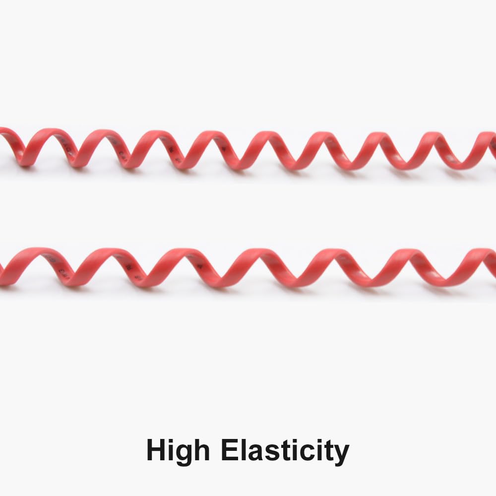 Cables de teléfono sin enrollar de 6.5 pies (enrollados de 1 pie) con conectores RJ9 4P4C para teléfono fijo, rojo, paquete de 2, compatibles universalmente, AV04904
