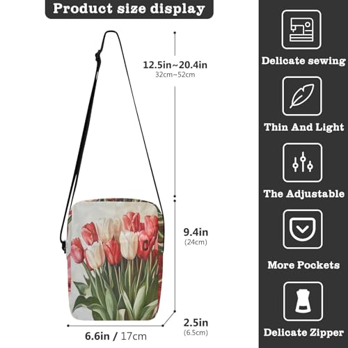 Realistic Retro Flower messenger bag shoulder bags Woman Cross Body Purse Adjustable Strap for Outdoor Daily business3