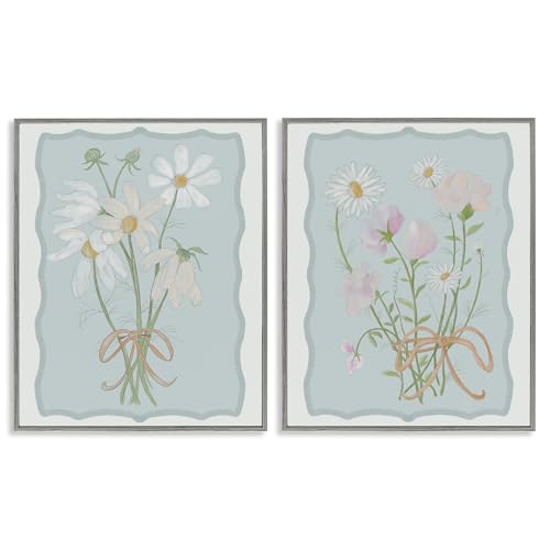 Impressions d'art vintage Stupell Industries lot de 2 cadres blancs format 35,6x27,9 cm motif floral