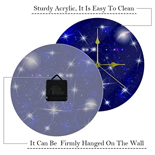 Horloge murale sans tic-tac en acrylique bleu spatial 24 cm - 4