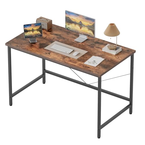 Image of Mericonia 32x20 Inch Computer Desk, 0.6 inch Thick Small Office Table | Modern Simple Style, Small Study & Writing Table for Home Bedroom Work, Brown