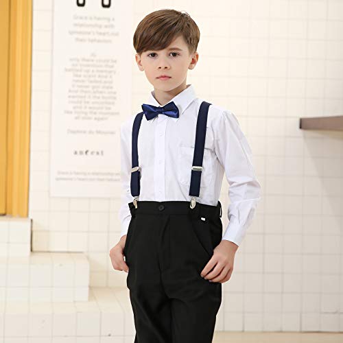 Image of Kids Suspender Bowtie Necktie Sets - Adjustable Elastic Classic Accessory Sets for 6 Months to 13 Year Old Boys & Girls