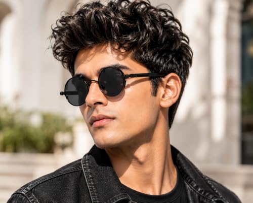 Image of RICHORS Retro Square Black Light Weight Uv Protection Non-Polarized Sunglasses For Men And Women Uv Protection Classic Sunglass Unisex, Medium