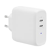 Amazon Basics Caricabatterie da parete USB-C a 2 porte, 68 W