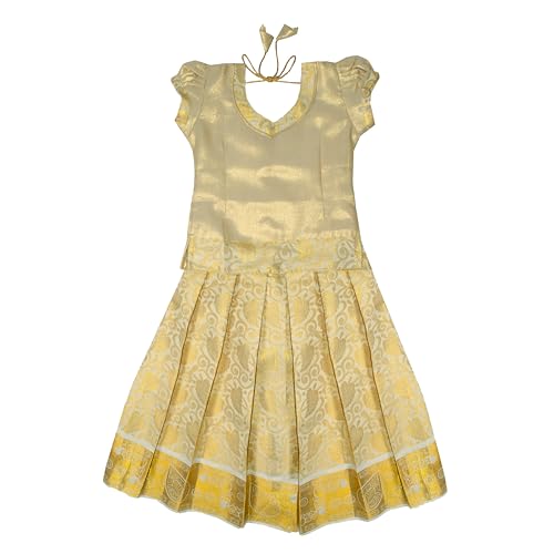Image of Chandrakala Lehanga Pattu Pavadai For Girls Kids South Indian Dress, (KL115-P)