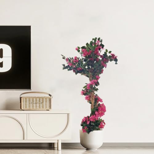 Garveehome 6ft Bougainvillea Artificial Tree, Fake Bougainvillea Tree with Flowers in Plastic Pot Front Porch Plants for Office House Living Room Home Decor Housewarming Gift 185cm