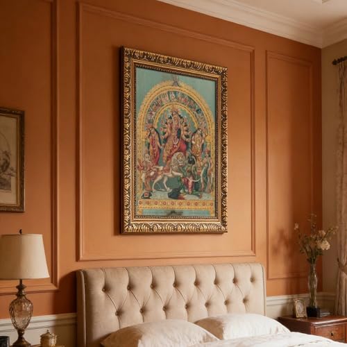 Impression sur toile Shri Durga décoration murale cadre 50x76