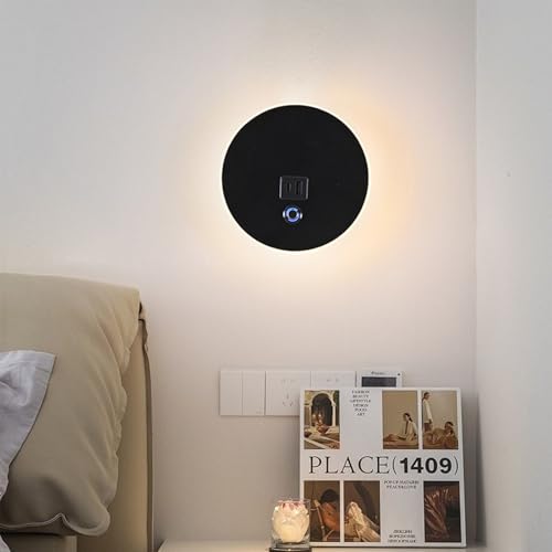 Luz de pared con puerto USB de carga y toma de corriente para dormitorio 7