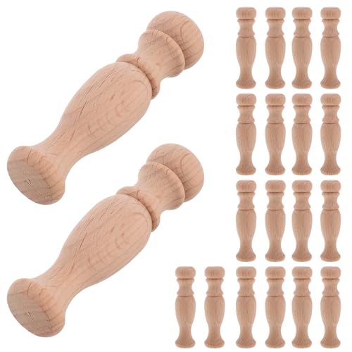 ASAKKURA 20 Cabezas de Columna Romana de Madera Beige para Manualidades y Decoración, Diseño Clásico Chino, Uso Versátil para Escaleras y Muebles