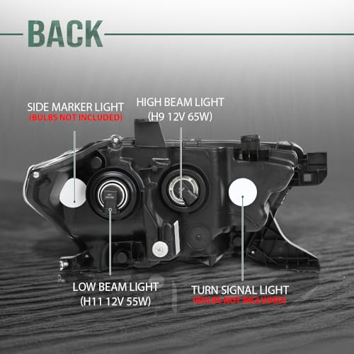 Image of GRAND ORANGE Left Side Headlight Assembly W /O LED Daytime Running Front Headlamp Compatible with Toyota Tacoma 2016 2017 2018, Fit Models Without Factory LED Daytime Running Light Only White