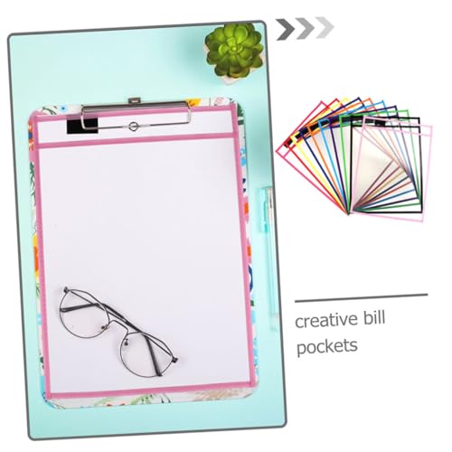 Pochette Transparente Réutilisable SHINEOFI avec Marqueurs Effaçables - 4