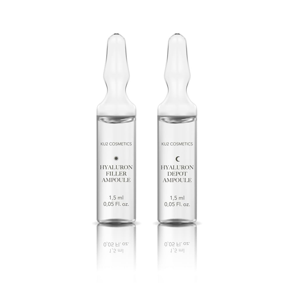 KU2 Cosmetics Lift & Fill Hyaluron Ampullen, 30 x 1,5 ml | Tag & Nacht Intensivkur, Anti-Aging, Feuchtigkeitspflege