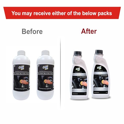 Image of Cleansol Tyre Polish Liquid for Car, Bike, Scooter & All Vehicles | High Gloss Black Shine Spray | Long-Lasting Water-Resistant Formula | 2 litre (Pack of 2)