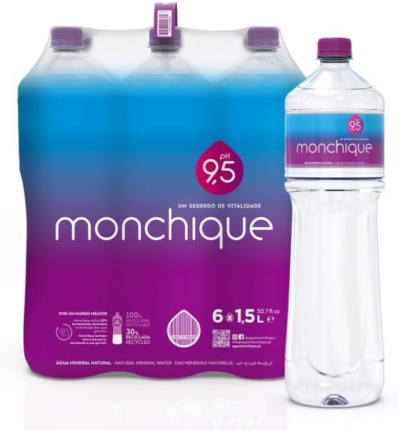 Agua Mineral Natural Alcalina PH9,5 (6x1.5L) Agua de Monchique