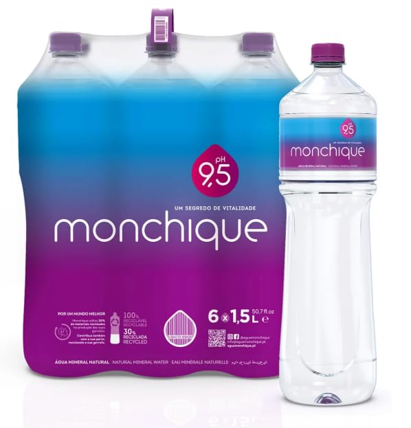 Agua Mineral Natural Alcalina PH9,5 (6x1.5L) Agua de Monchique