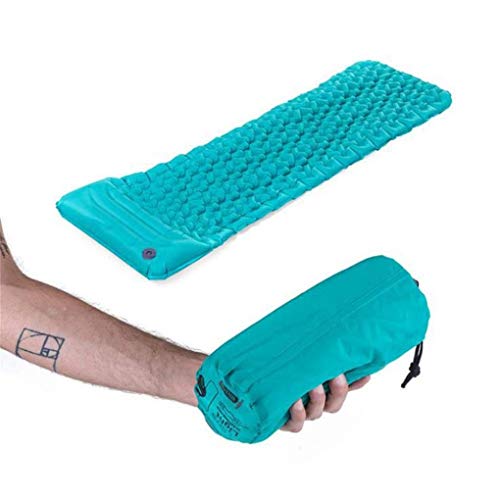 WANGLXST Tapis de Sommeil en Mousse Gonflable extérieur Compact pour Une Personne Matelas d'air TPU Coussin de Couchage Auto-Gonflable Ultra-léger de Camping, Blue, 72.8 * 21.25 * 1.18inches Cover