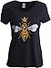 Queen Bee - Funny, Cute, Cool Boss Lady Crown Alpha Top, Women's V-Neck T-Shirt-(Vneck,XL) Vintage Black